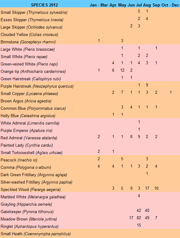 Monthly Count 2012